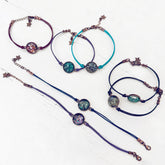 galaxy leather // sparkly celestial leather bracelets by Peacock & Lime