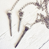 relic // antique coffin nail necklace with silver by Peacock & Lime