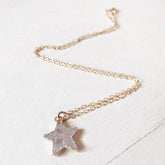 shooting star // simple druzy star pendant necklaces by Peacock & Lime