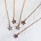shooting star // simple druzy star pendant necklaces by Peacock & Lime