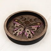 sky above // wooden jewelry trinket dish butterfly - dark walnut