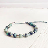tiny treasure // mini gemstone bead stacking bracelet - african turquoise by Peacock & Lime
