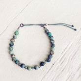 tiny treasure // mini gemstone bead stacking bracelet - african turquoise by Peacock & Lime