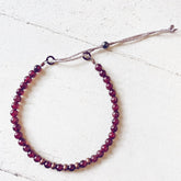 tiny treasure // mini gemstone bead stacking bracelet - garnet by Peacock & Lime