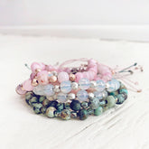tiny treasure // mini gemstone bead stacking bracelets by Peacock & Lime