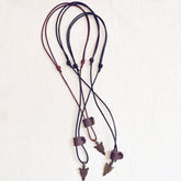 arrowhead // men's rugged distressed leather necklaces with arrow head pendant by Peacock and Lime