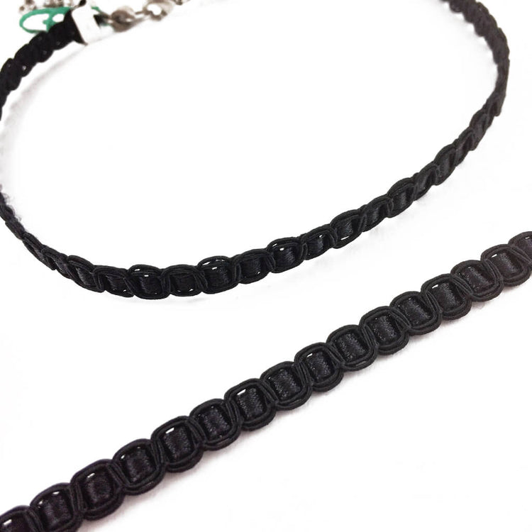 better than basic II // boho simple thin black ribbon choker by Peacock and Lime