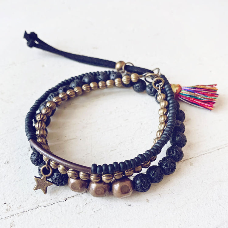 black sea and treasure // beachy bracelet style pack, set of 3 by Peacock & Lime