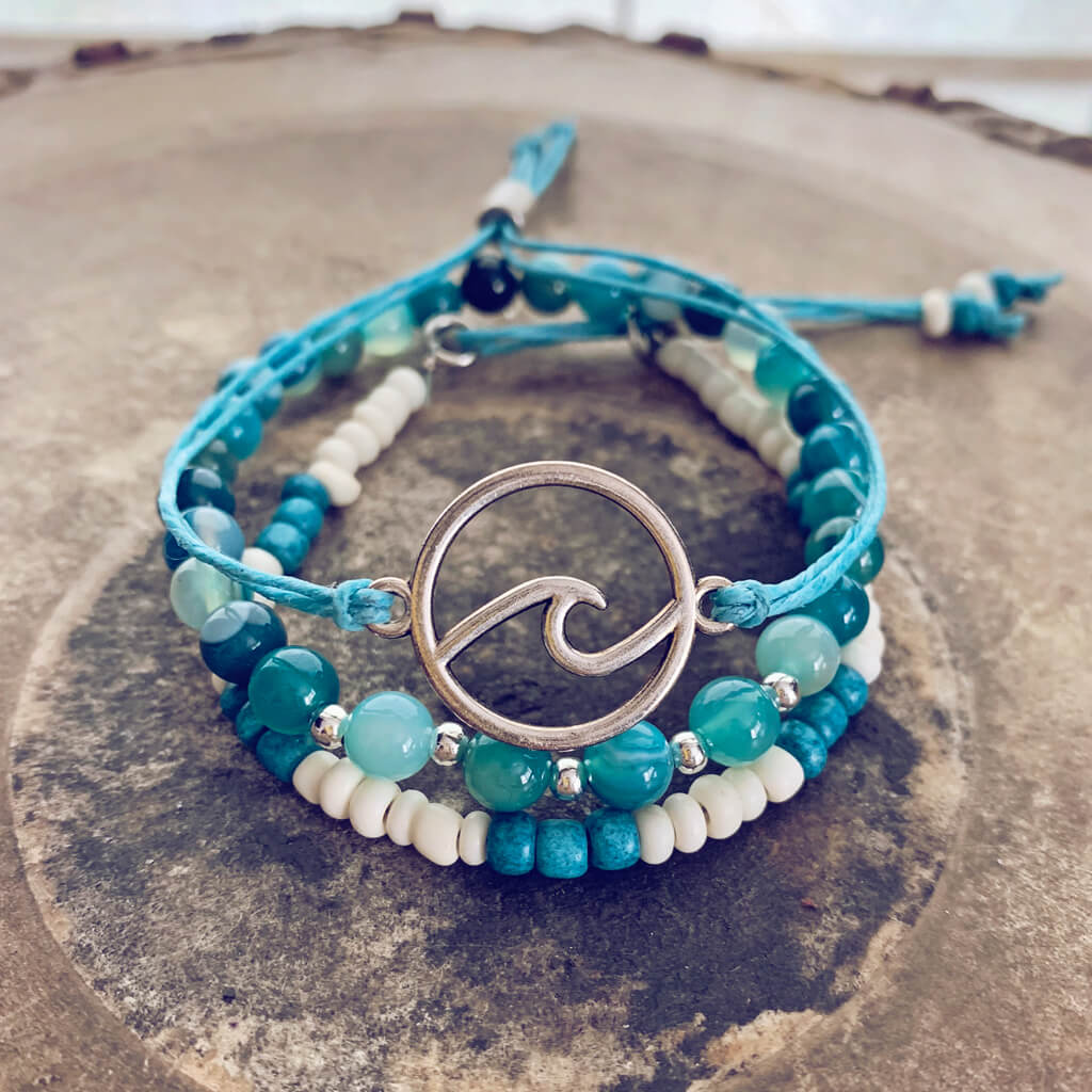 catch a wave // beachy bracelet style pack, set of 3 by Peacock & Lime