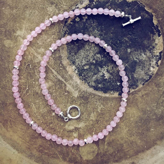 chalk turquoise or rose quartz boho choker // wrap bracelet - Peacock & Lime