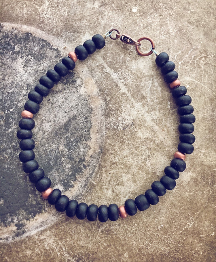 copper celtic beachy bracelet style pack - Peacock & Lime