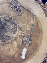 flame kissed boho crescent moon necklaces - Peacock & Lime
