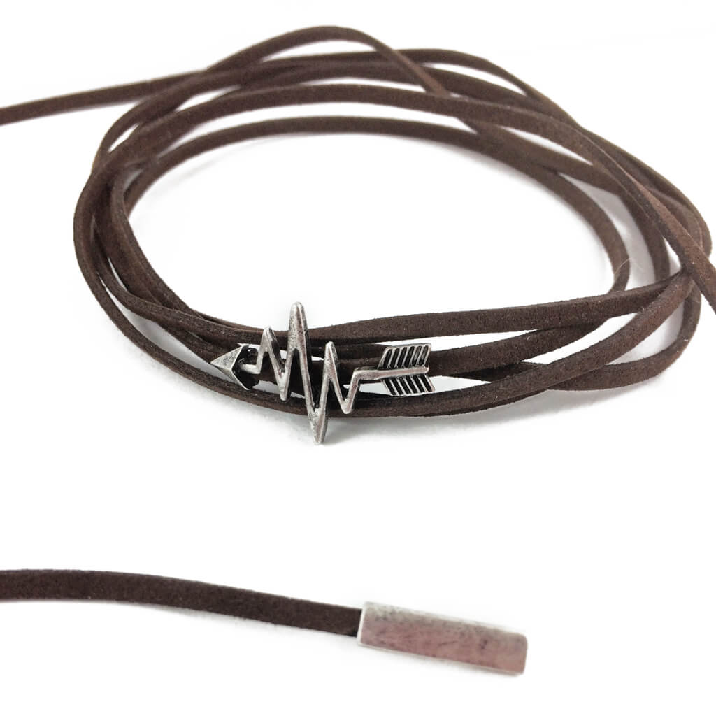 full of life // heartbeat arrow choker necklace - wrap bracelet by Peacock and Lime