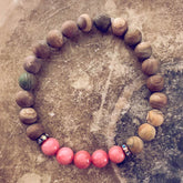 harmony // gemstone bead mala bracelet w sparkle - turquoise, pink jade or obsidian - Peacock & Lime