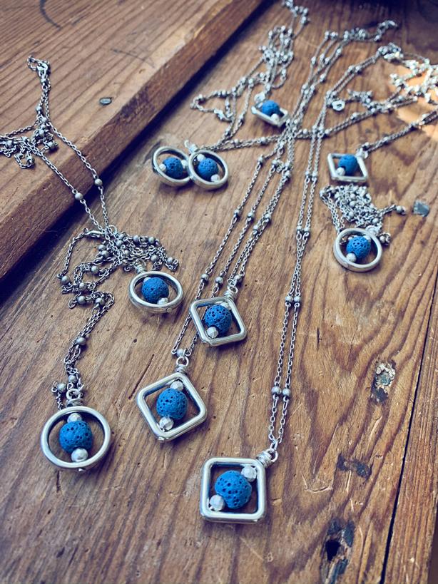 Limited Edition // Water drop necklace in support of Aveda Avenue Salons & Charity:Water - Peacock & Lime