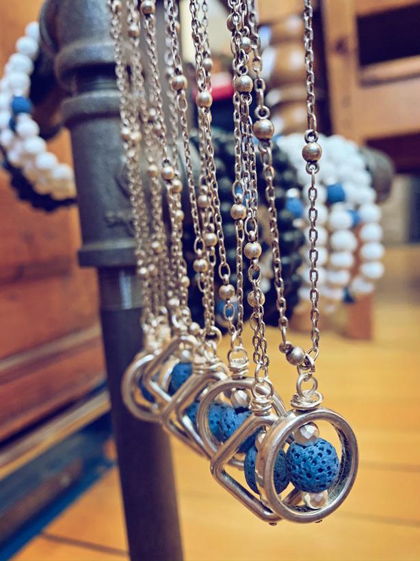 Limited Edition // Water drop necklace in support of Aveda Avenue Salons & Charity:Water - Peacock & Lime