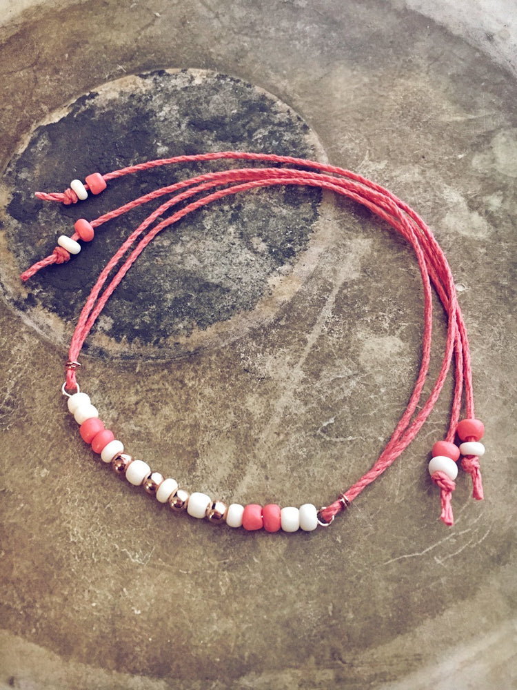 living coral beachy bracelet style pack - Peacock & Lime