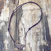 mystic falcon - bird with all seeing eye double sided pendant leather necklace - Peacock & Lime