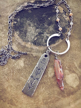 mystic mandrake & canyon lustre crystal necklace⠀ - Peacock & Lime