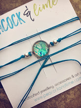 ocean themed beachy tie wrap hemp bracelets - Peacock & Lime