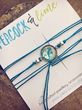 ocean themed beachy tie wrap hemp bracelets - Peacock & Lime