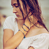 pacific blue // beachy bracelet style pack - set of 3 - worn on model - Peacock & Lime