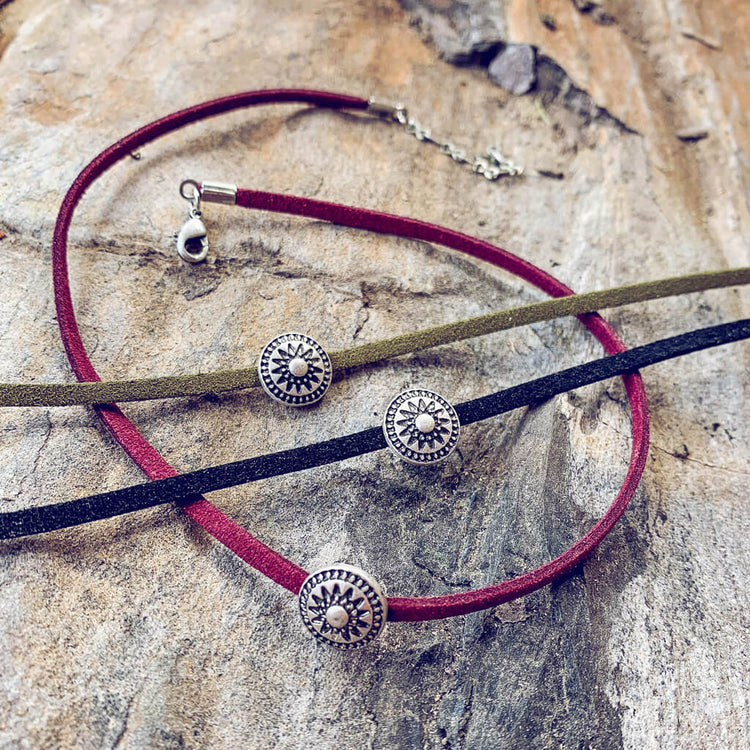 radiant sun // talisman medallion choker necklaces - by Peacock and Lime