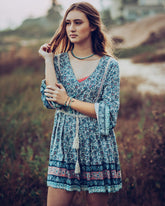 shoreline - brass star wish bracelet - Peacock & Lime