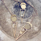 skygazer //  crescent moon, full moon, citrine crystal and long triangle pendant necklaces by Peacock and Lime