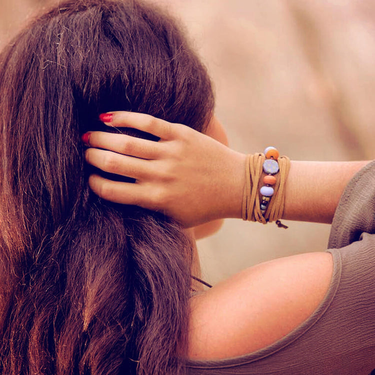 southwest choker necklace // convertible lariat wrap bracelet - Peacock & Lime