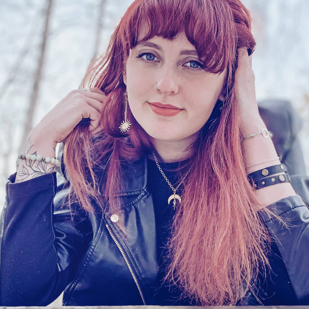 solar nebula // crescent moon, crystal & silver star drop necklace - Peacock & Lime