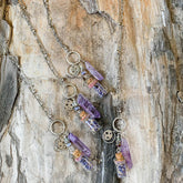 sweet dreams and starry nights lavender bottle quartz necklace - Peacock & Lime boho jewelry