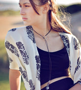 tide pool swirl choker // lariat necklace - worn on model, by the original Peacock and Lime boho jewelry
