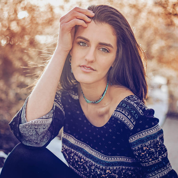 chalk turquoise or rose quartz boho choker // wrap bracelet - Peacock & Lime
