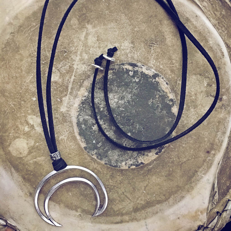 waxing and waning // crescent moon choker necklace - Peacock & Lime , the original Peacock and Lime boho jewelry