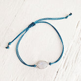 beach break moonstone // adjustable cord surf beach bracelet by Peacock & Lime