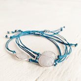 beach break moonstone // adjustable cord surf beach bracelets by Peacock & Lime