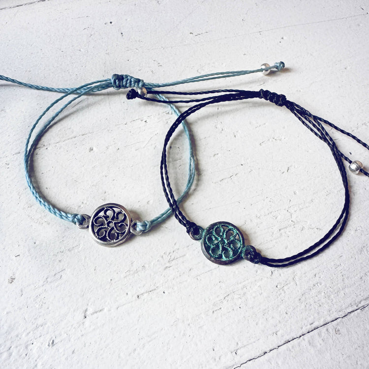 beach break flower // adjustable cord surf beach bracelets by Peacock & Lime