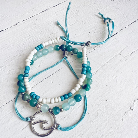 catch a wave // beachy bracelet style pack, set of 3 by Peacock & Lime