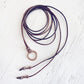 circle positive // copper karma circle bohemian lariat choker style necklace with copper spike ends - Peacock & Lime