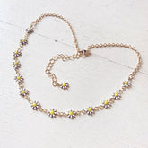 daisy chain choker //  white & yellow enamel flower necklace / wrap bracelet by Peacock & Lime