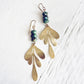 leaf // african turquoise and brass leaf earrings by Peacock & Lime