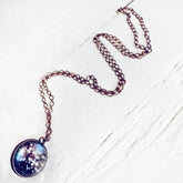 out of this world // glow in the dark galaxy sphere pendant necklace by peacock & lime