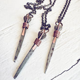 relic // antique coffin nail necklace with copper by Peacock & Lime