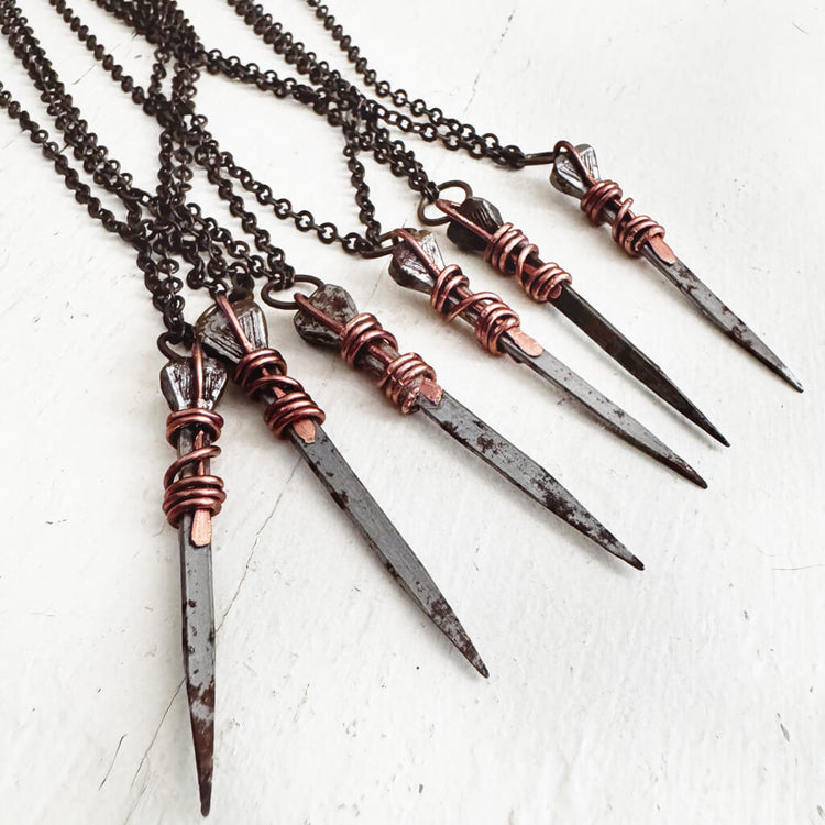 relic // antique coffin nail necklace with copper by Peacock & Lime