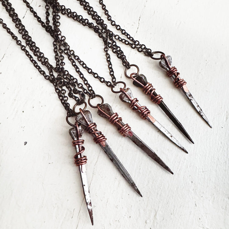 relic // antique coffin nail necklace with copper by Peacock & Lime