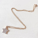 shooting star // simple druzy star pendant necklace by Peacock & Lime
