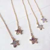 shooting star // simple druzy star pendant necklaces by Peacock & Lime