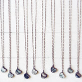 smitten // copper electroformed natural raw quartz amethyst heart pendant necklaces by Peacock & Lime