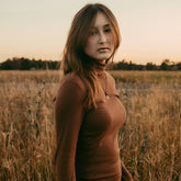synchronicity / copper electroplated quartz  gemstone pendant necklace worn on model by Peacock & Lime